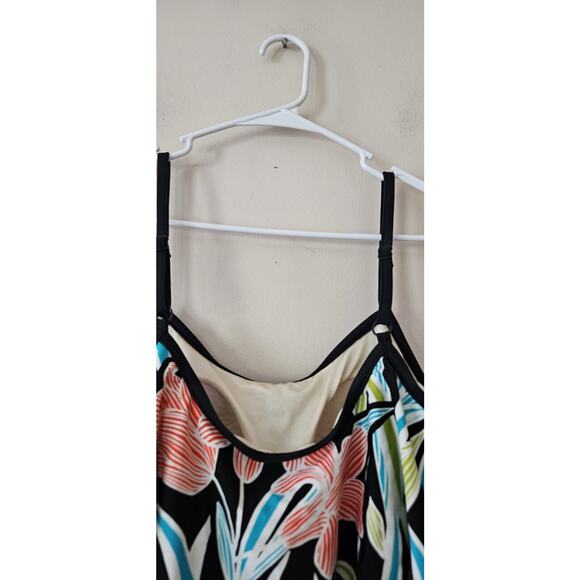 Maxine of Hollywood Floral Print One Piece Swimsuit Bathing Suit Size 12 Women - Picture 9 of 11